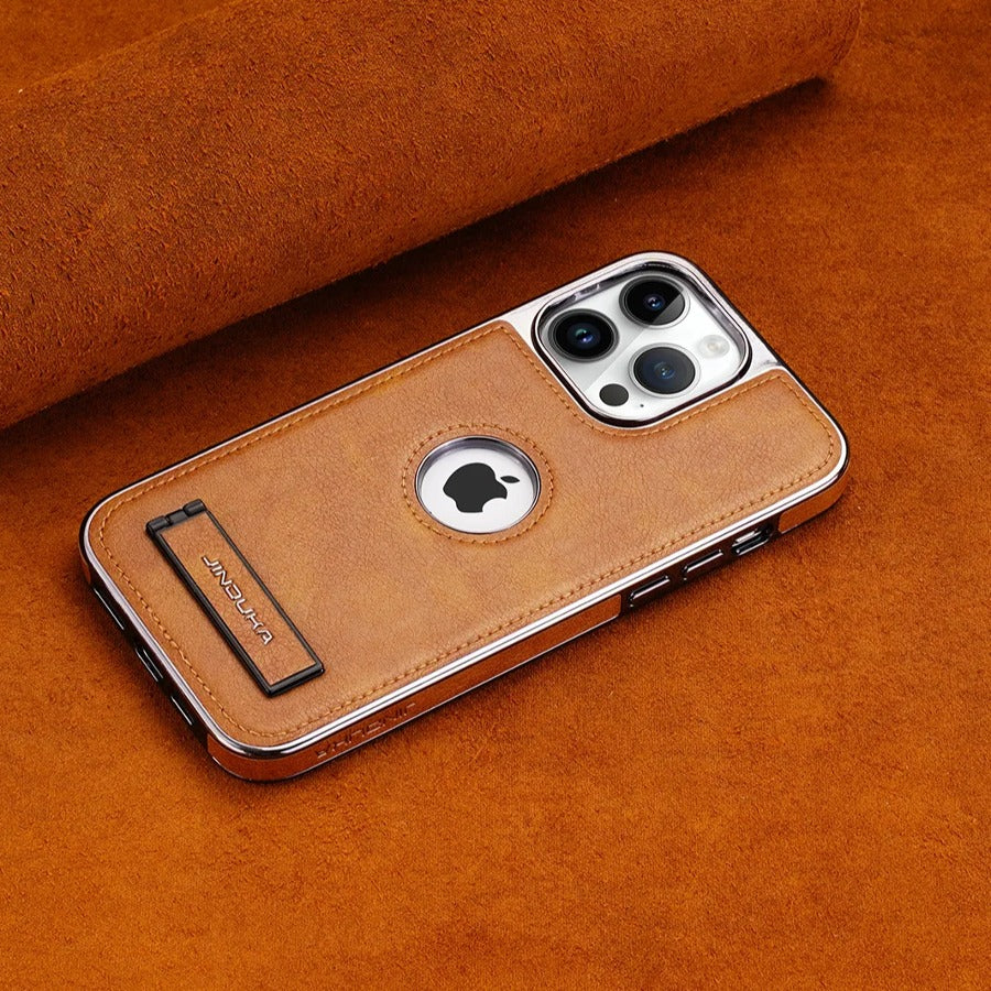 Exclusive Leather Bracket Holder iPhone Case