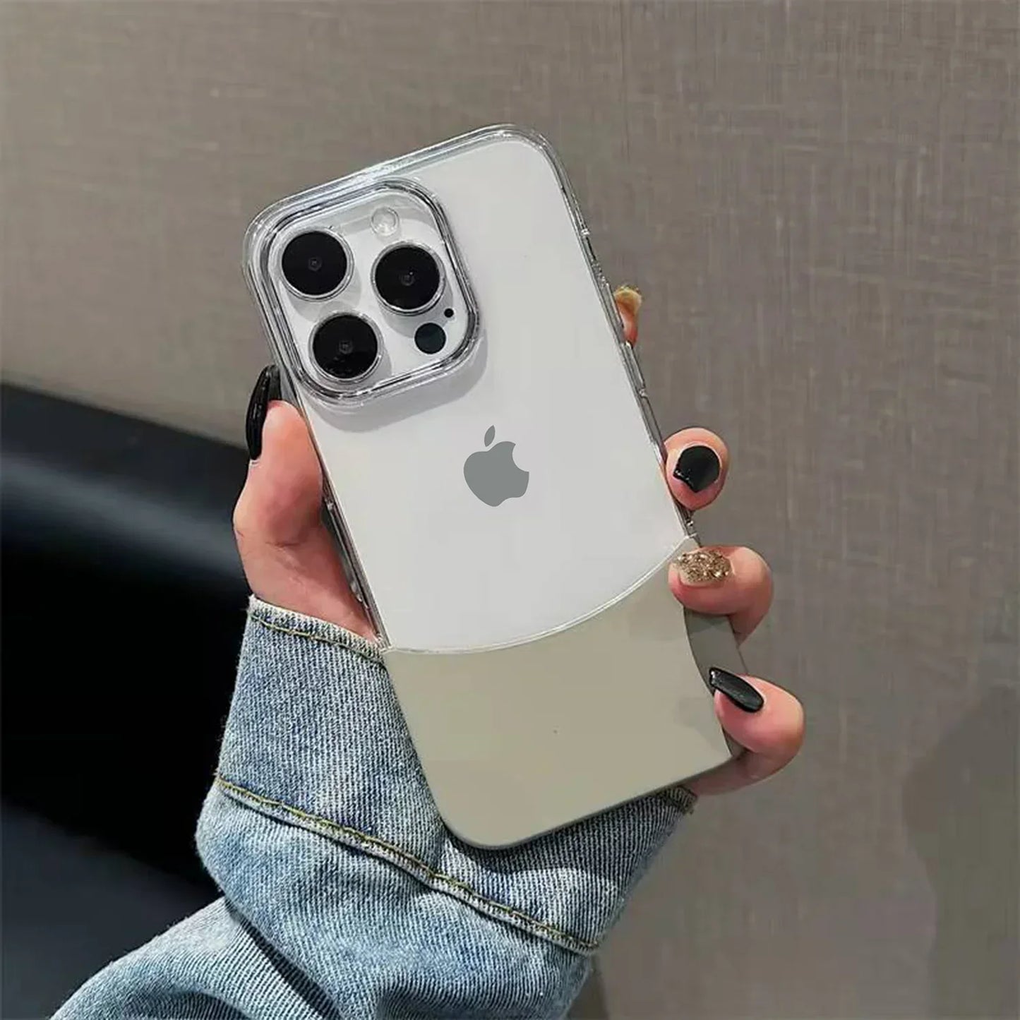 Dual-Tone Splicing Transparent Case- iPhone