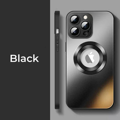 Magnetic Frosted Glass Camera Lens Film Phone Case For iPhone