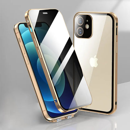 2024 Magnetic Glass Double-Sided Privacy Phone Case For iPhone